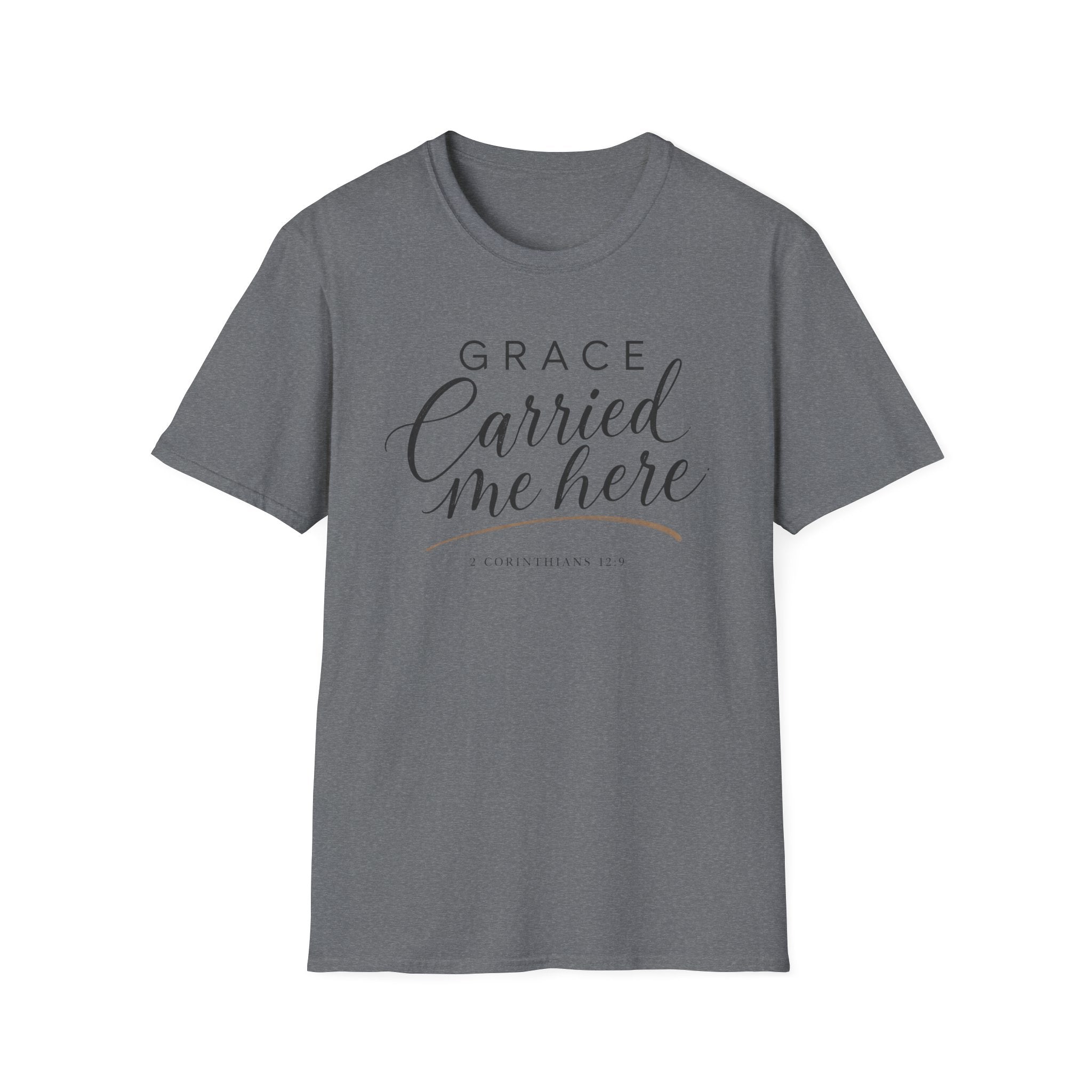 Grace Carried Me Here T-Shirt GoldBlack