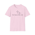 He Gave Me Life T-Shirt — Christian Cross Heartbeat Faith Tee