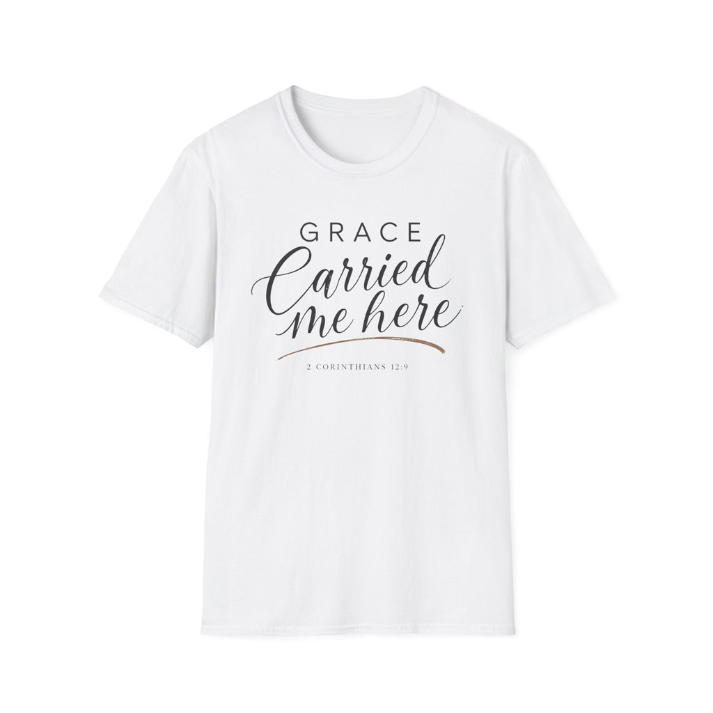 Grace Carried Me Here T-Shirt GoldBlack
