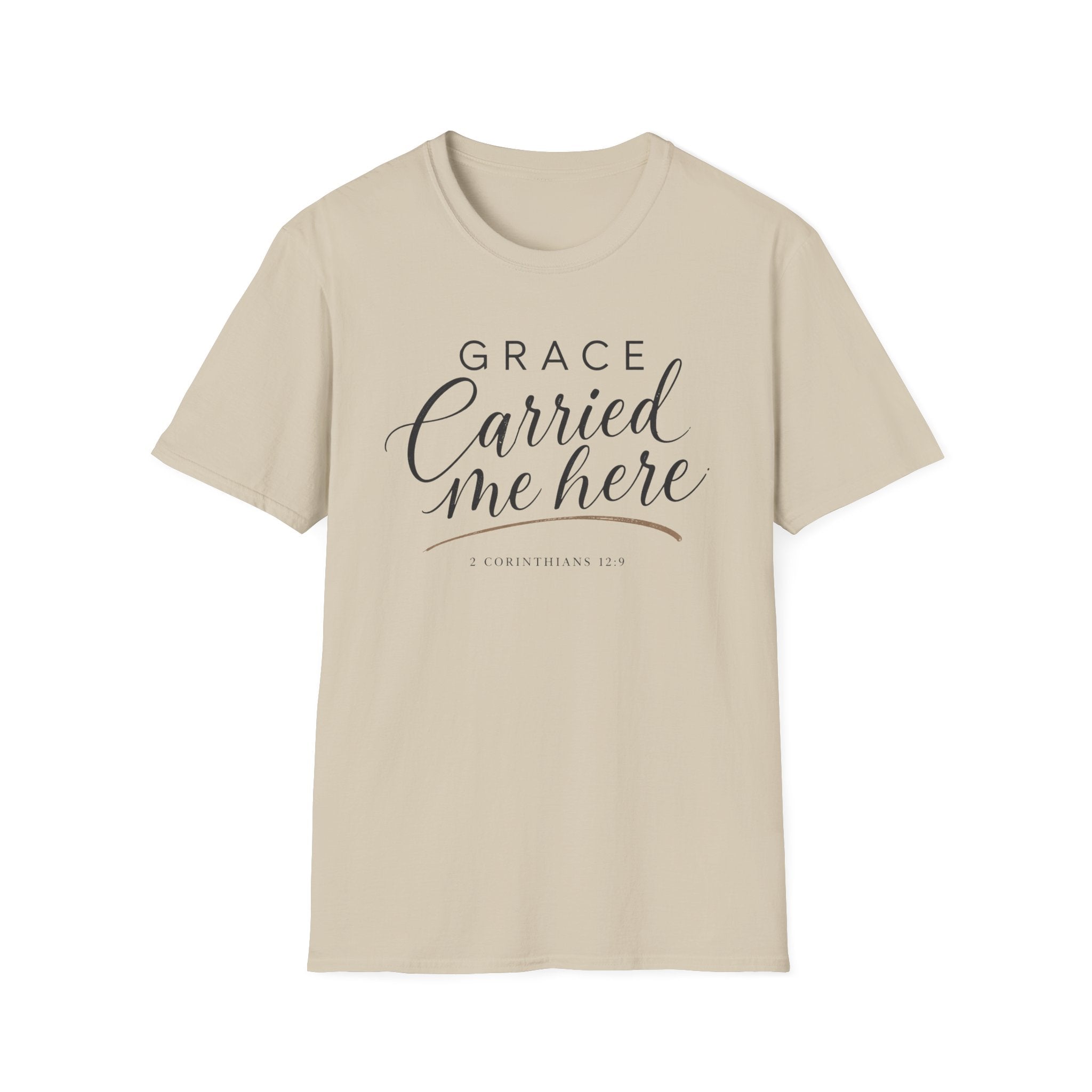 Grace Carried Me Here T-Shirt GoldBlack
