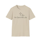 He Gave Me Life T-Shirt — Christian Cross Heartbeat Faith Tee