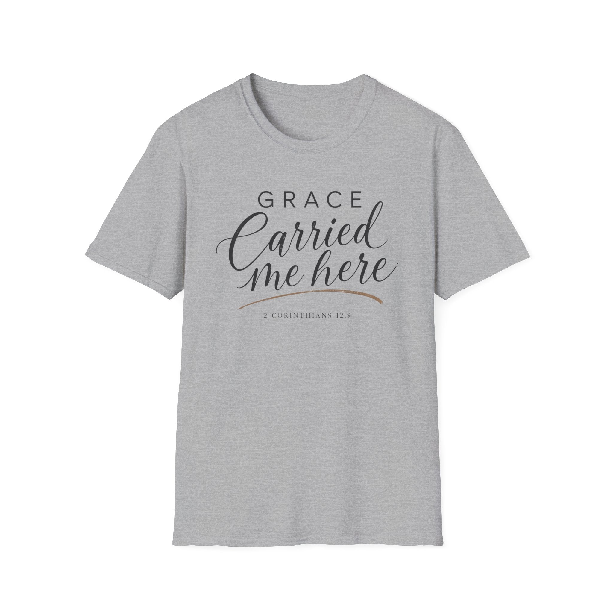 Grace Carried Me Here T-Shirt GoldBlack