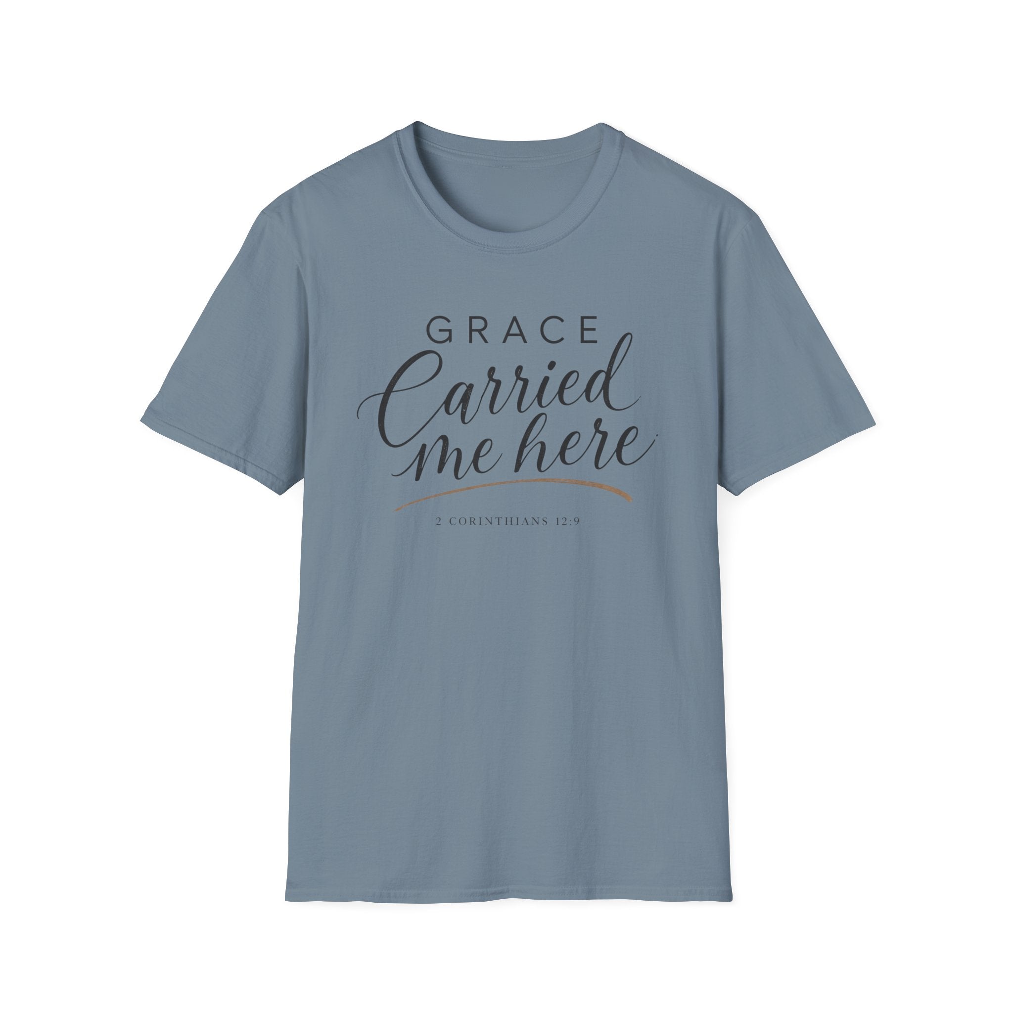 Grace Carried Me Here T-Shirt GoldBlack