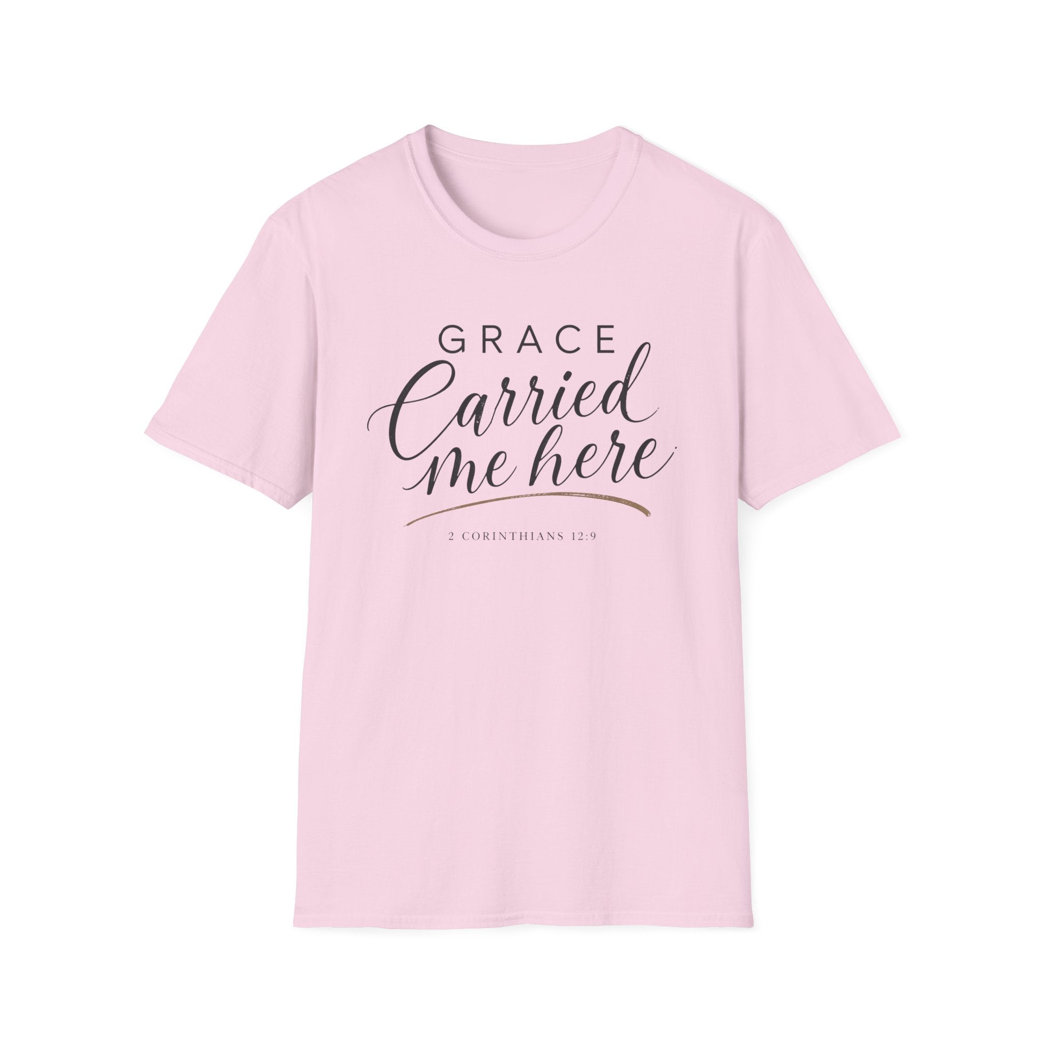 Grace Carried Me Here T-Shirt GoldBlack