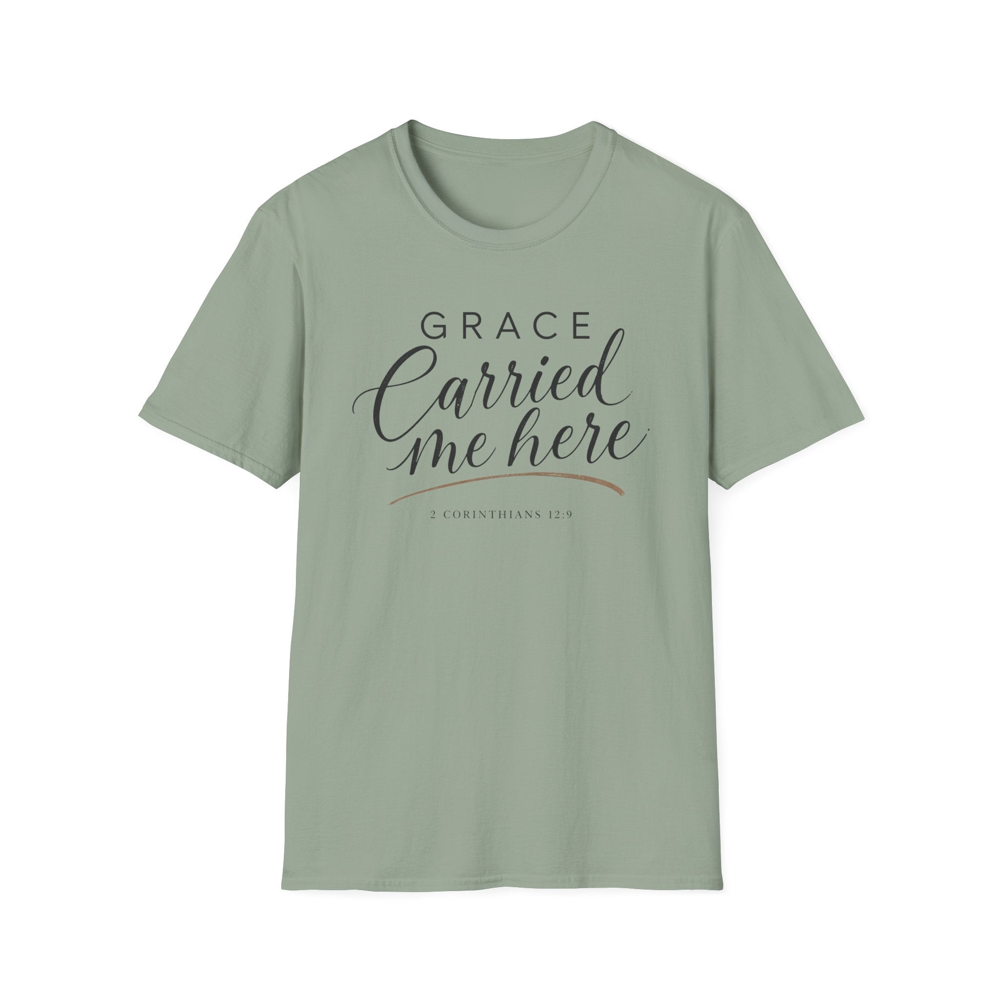 Grace Carried Me Here T-Shirt GoldBlack