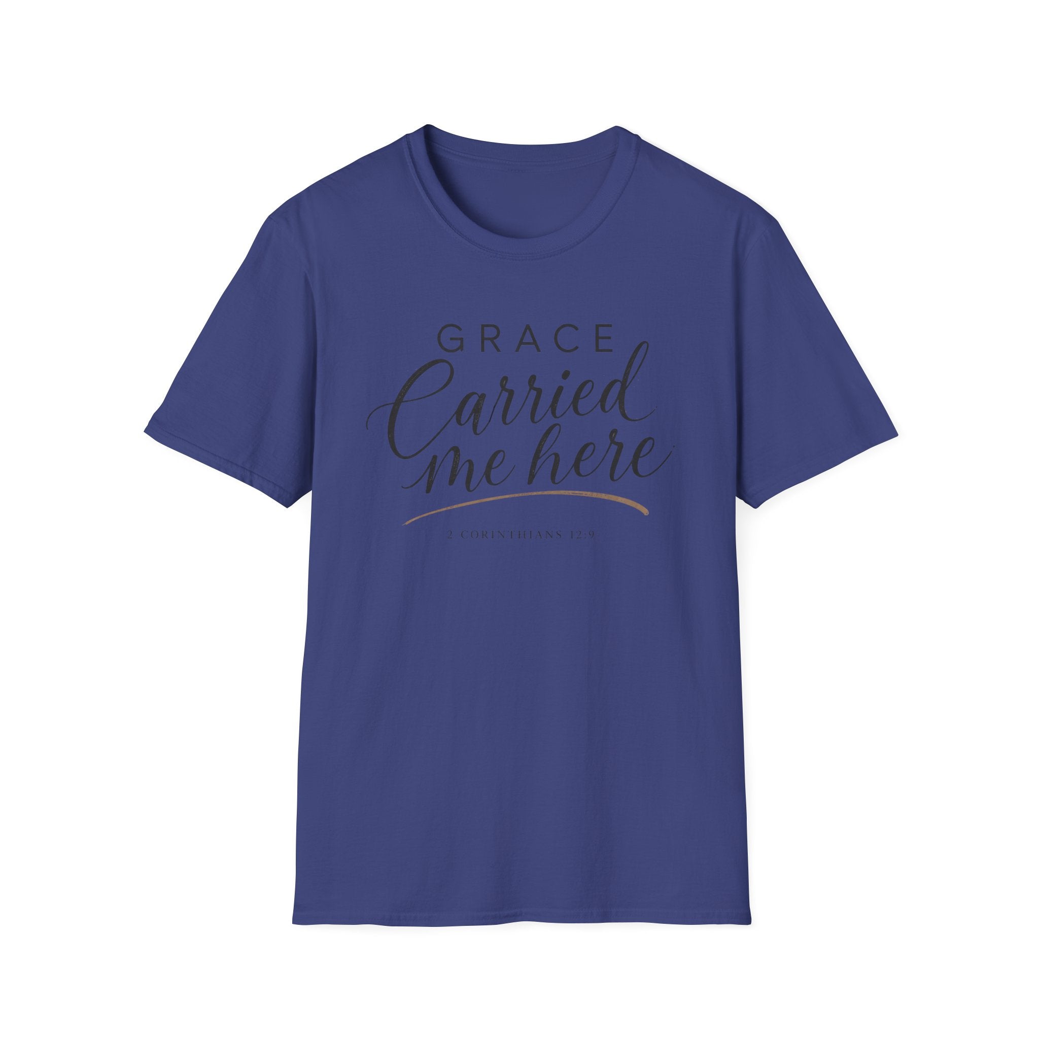 Grace Carried Me Here T-Shirt GoldBlack